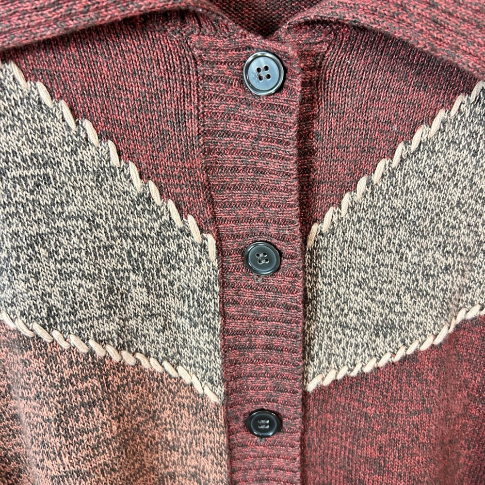 Vintage‎ Bon Worth X Large Petite Patchwork Cardigan Sweater Patchwork Cottage - Picture 4 of 7